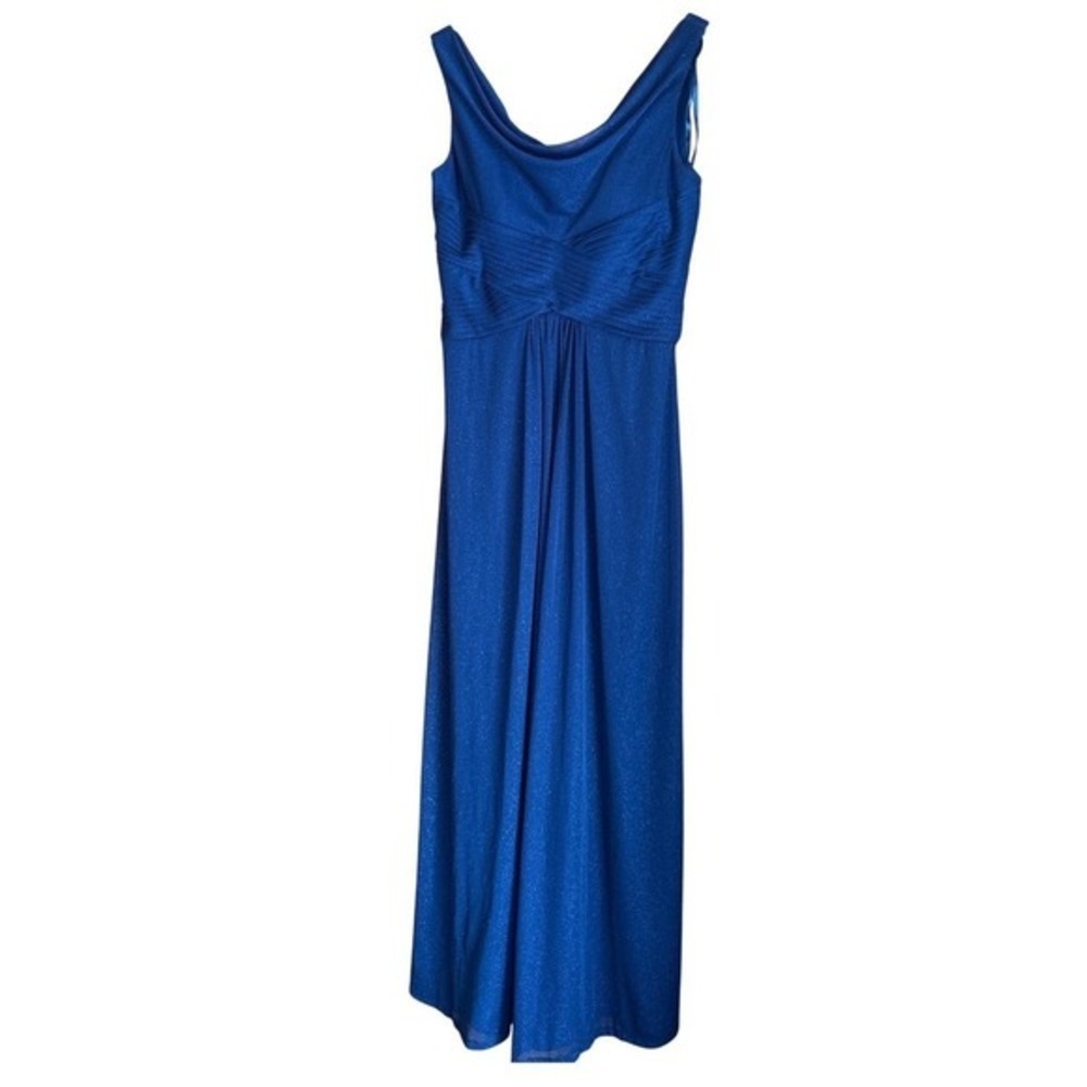 Alex Evenings Midnight Blue Sparkle Ruched Waist Gown‎ Formal Evening Dress  4 - Picture 2 of 11